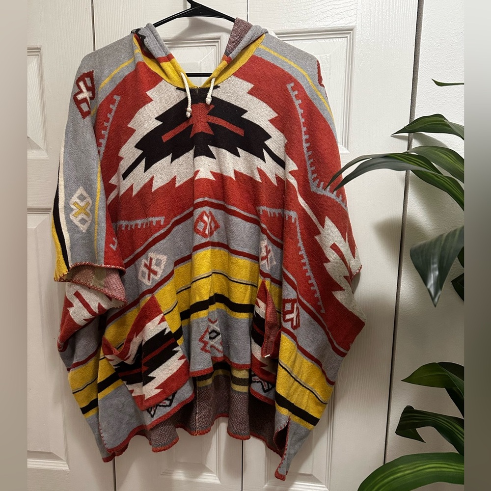 Colorful Geometric Poncho